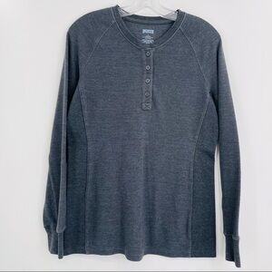 Duluth Trading Thermal Henley Top Womens S‎ Gray Base Layer Outdoor Workwear